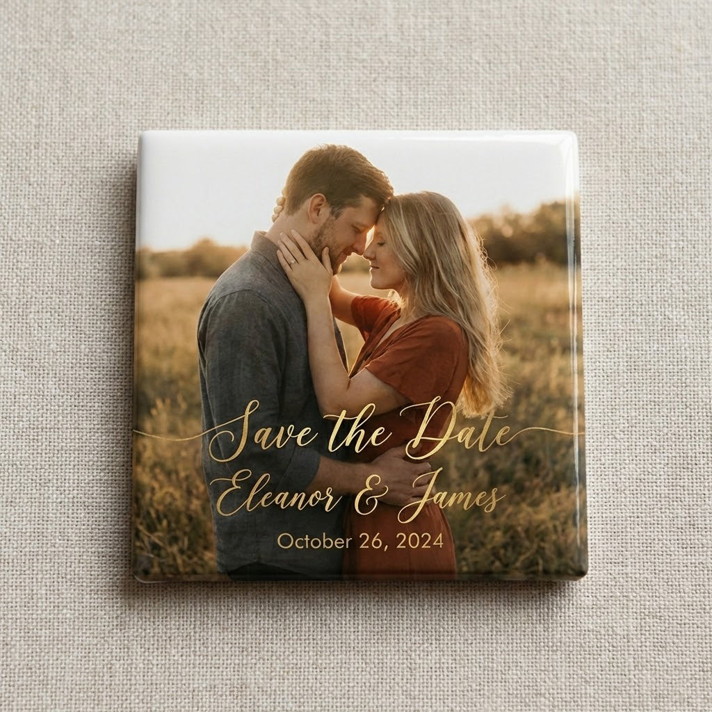 Custom Save the Date Photo Magnet (3"×3")